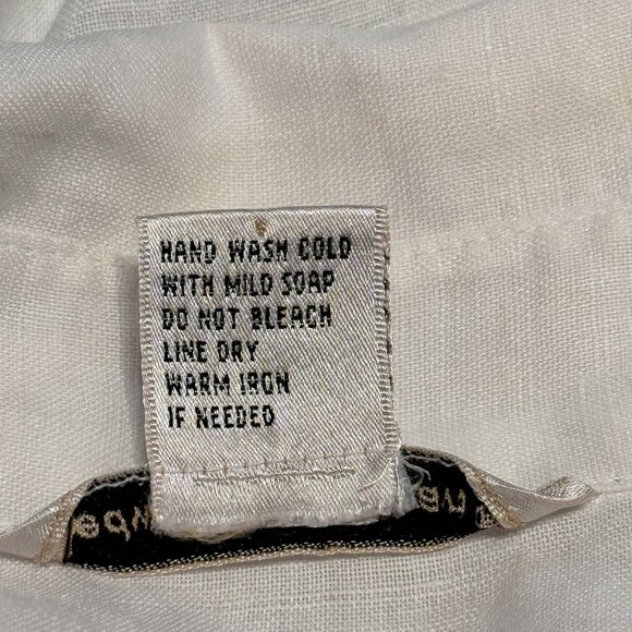 Edward Irish Linen Sz 2X White Blouse Shirt 3/4 Sleeve Embroidered Flamingo - Picture 10 of 11